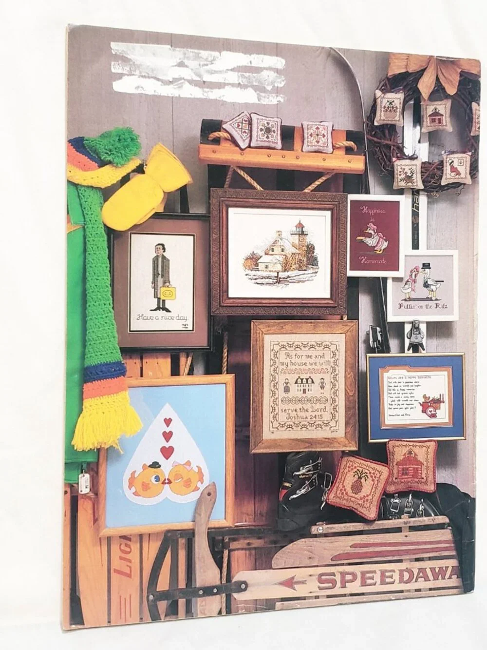 Just CrossStitch Magazine Jan Feb 1988 Kissing Fish Scarlet Letter Eagle Bluff